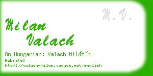 milan valach business card